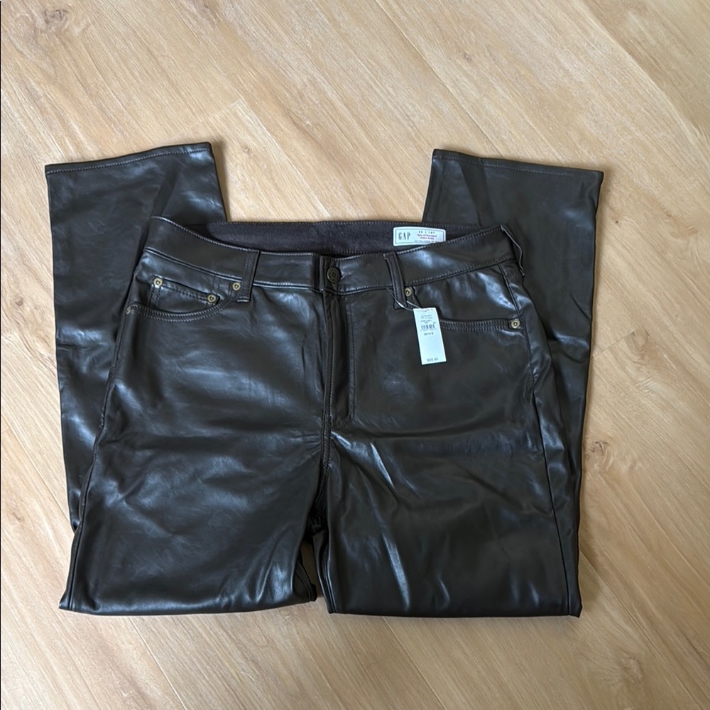 NWT GAP Chocolate Leather ‘90s Straight High-Rise Pants